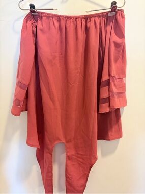 NWOT Amazon Off-the-Shoulder Coral Pink Blouse